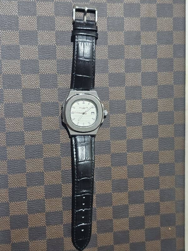 patek phillipe luxury watch black leather strap 3