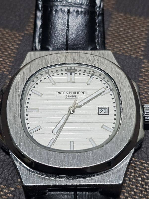 patek phillipe luxury watch black leather strap 4