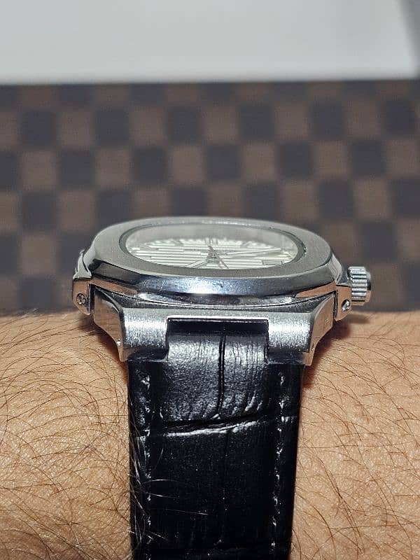 patek phillipe luxury watch black leather strap 5