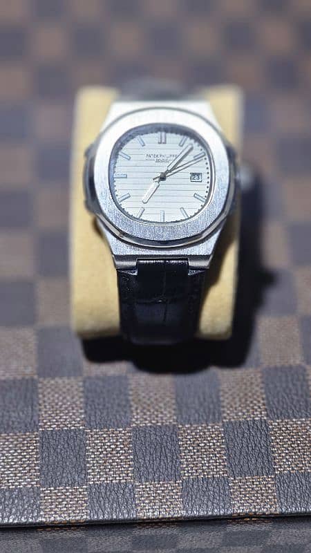 patek phillipe luxury watch black leather strap 9