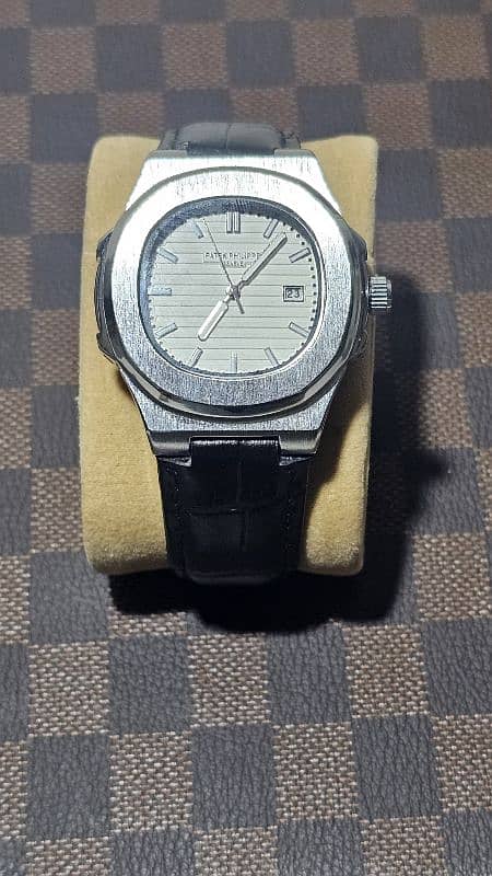 patek phillipe luxury watch black leather strap 10