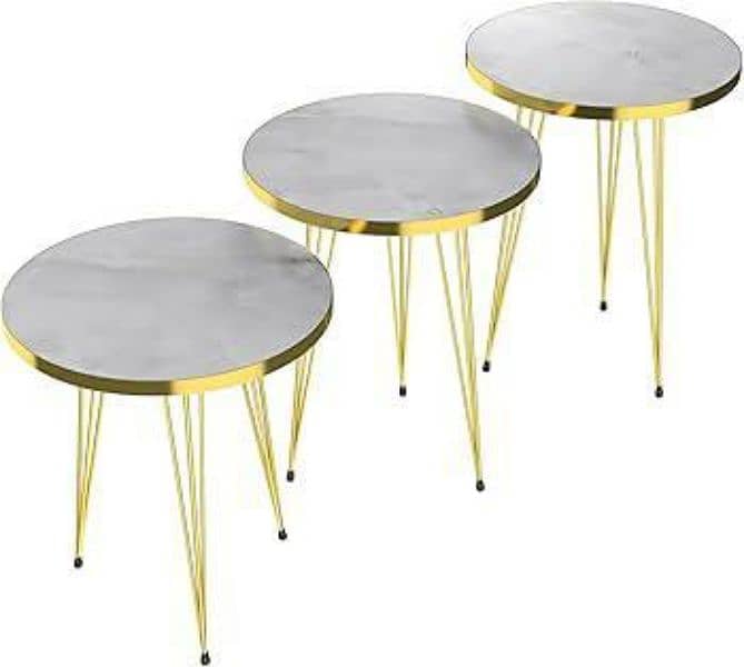 Cofee Table Set. 3 Pcs: Stylish B,W design for versatile Living Spaces 5