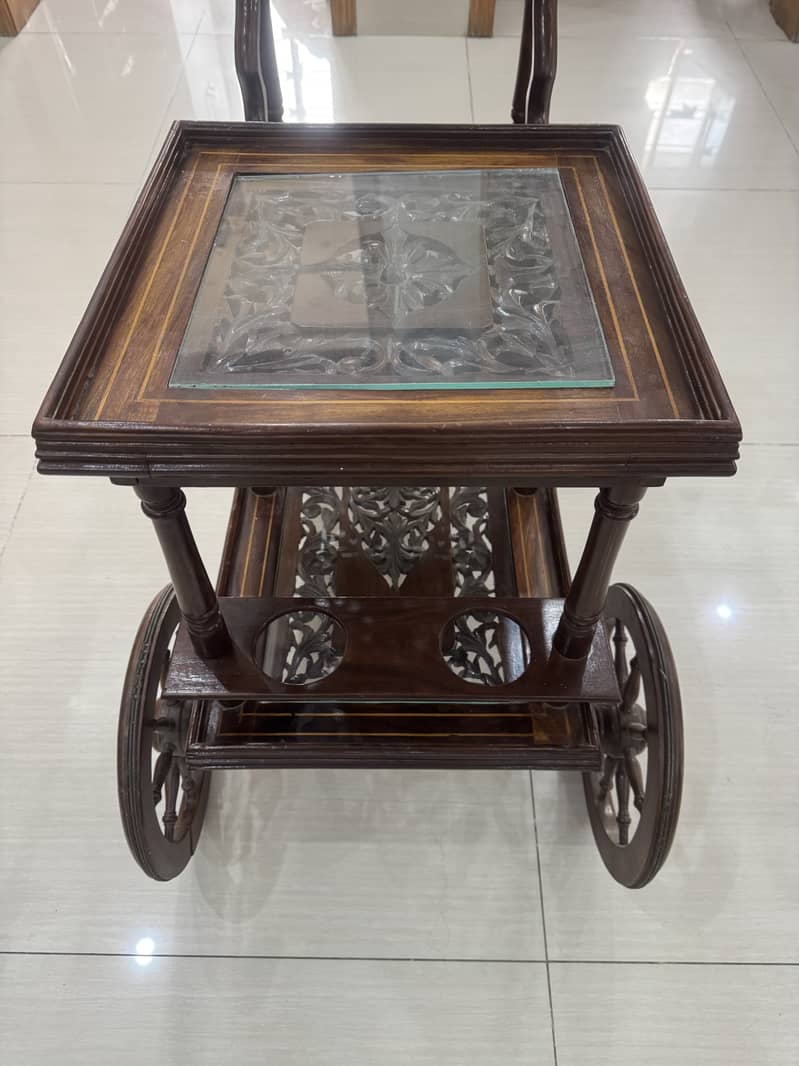 Wooden Tea Trolley 1