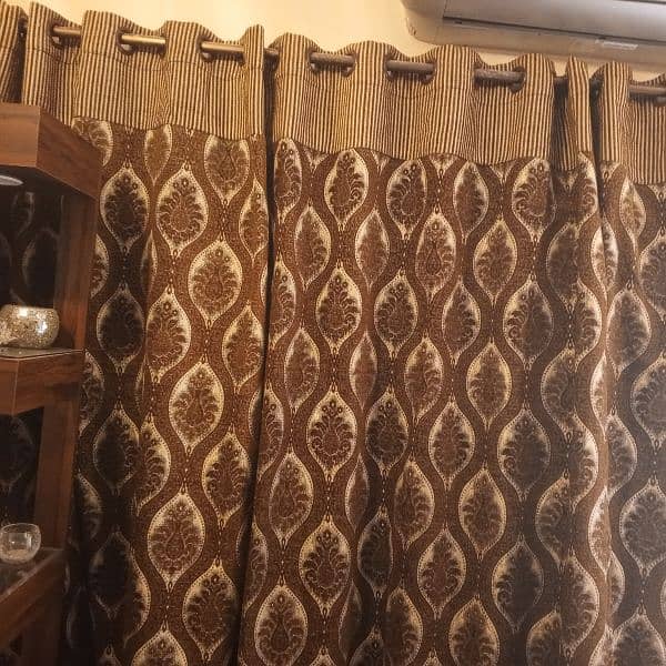 curtains. . . 4 curtains dark brown and golden colour 2