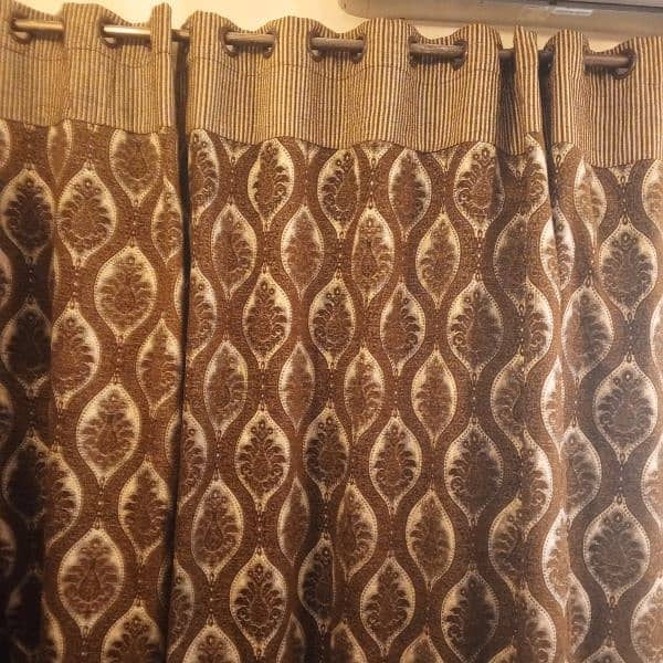 curtains. . . 4 curtains dark brown and golden colour 3