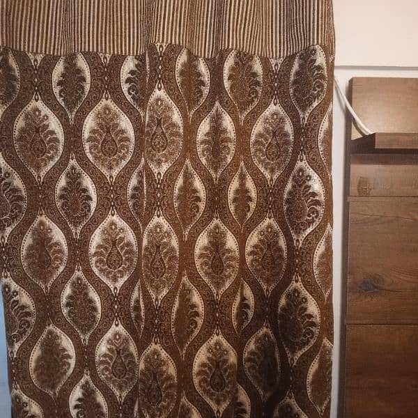 curtains. . . 4 curtains dark brown and golden colour 4