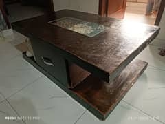 Wooden Table with Drawers