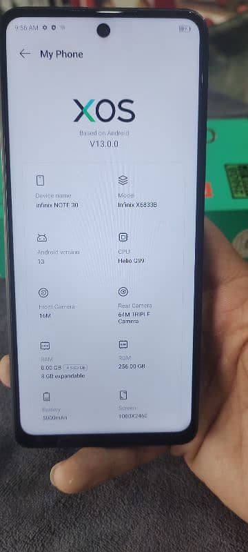 infinix note 30 Rom 256 GB  condition screen 10/10 back 9/10 he 2