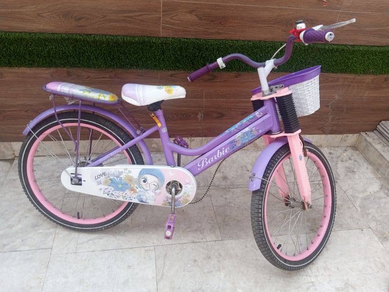 barbie bicycle 20 inches 6-8 ages with bucket and extra seat 0