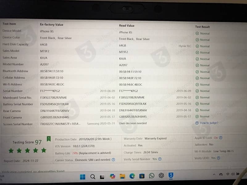 iphone xs dual pta 64gb 4