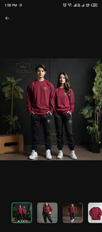 2 pcs unisex fleece plain track suit 0