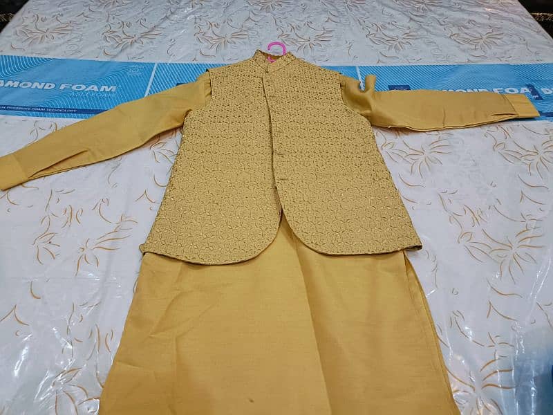 Mehndi Suit with Waist Coat 0