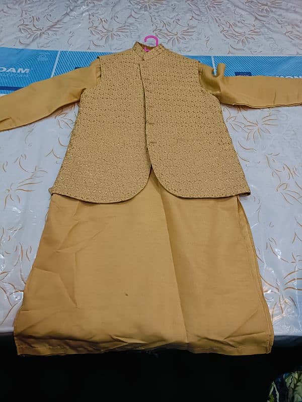 Mehndi Suit with Waist Coat 1