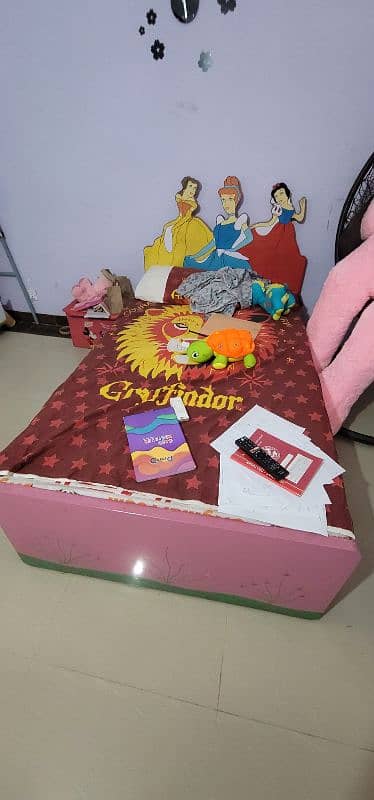 Kids children bed and wardrobe cupboard set cartoon character 4