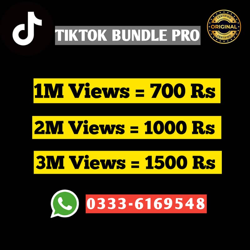 Tiktok views likes shares saves official service 0