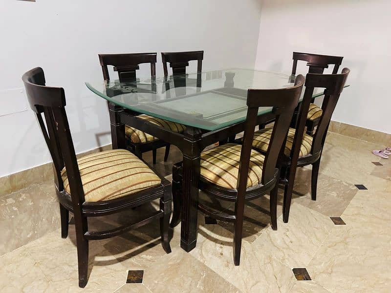 Dining table with 6 chairs pure wood 3