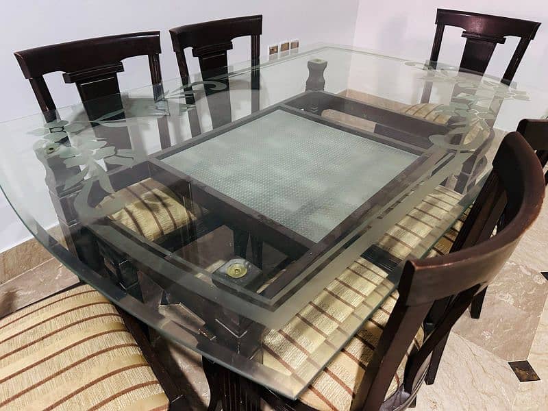 Dining table with 6 chairs pure wood 4