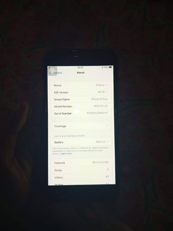 iPhone 8 plus 128 GB non PTA Jv 2 month same time condition 10 by 9 5 7