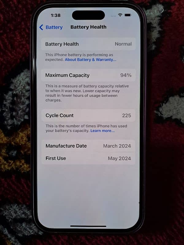 iphone 15 256Gb battery health 94 2