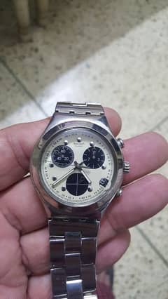 Swatch Swiss Made coronograph wrist watch Stainless Steel.