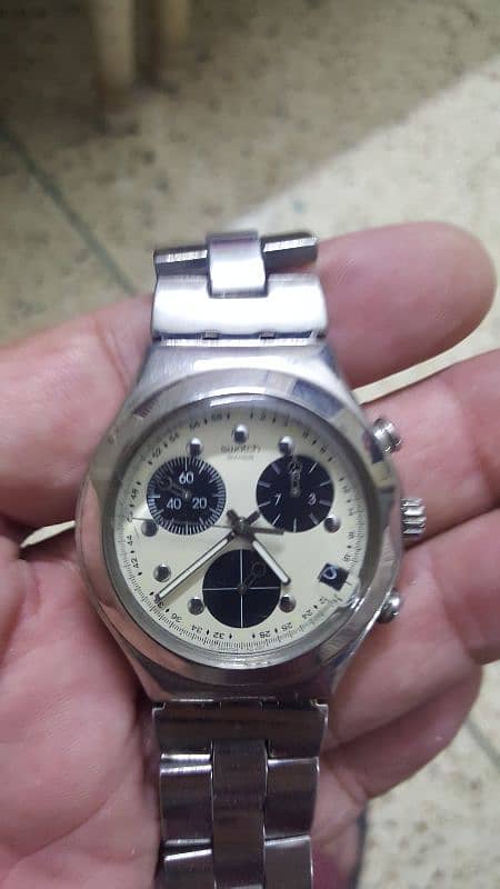 Swatch coronograph wrist watch Stainless Steel. 1