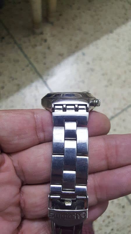 Swatch coronograph wrist watch Stainless Steel. 8