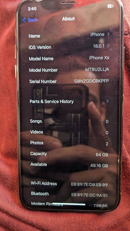 iPhone Xs urgent for sale pta approved 3