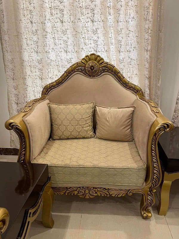 Unique Sofa Set With Table Royal Gold 5