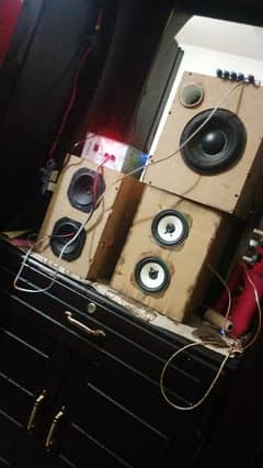 2 speakers and 1 woofer with Bluetooth amp