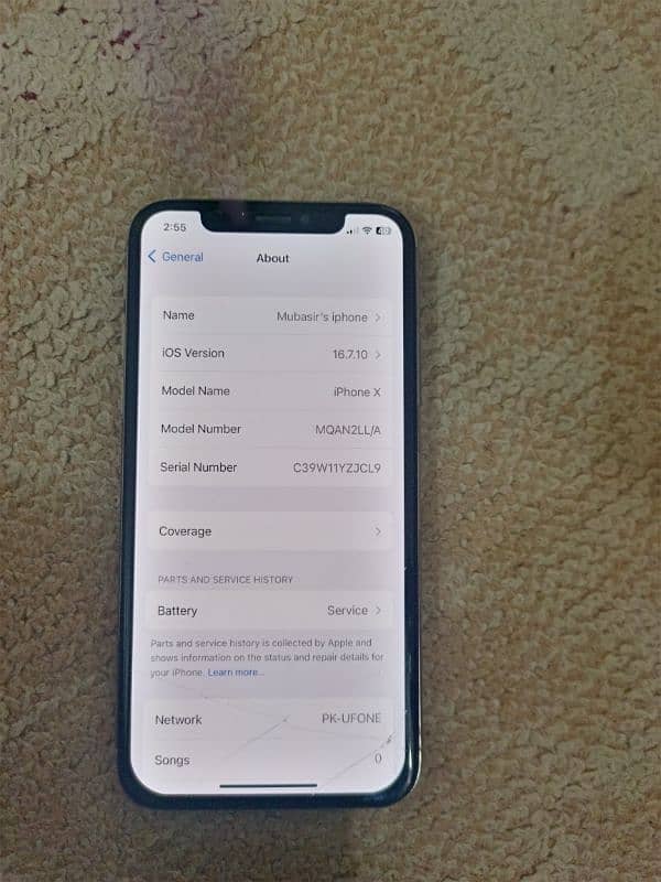 Iphone X  256GB official PTA approved 2