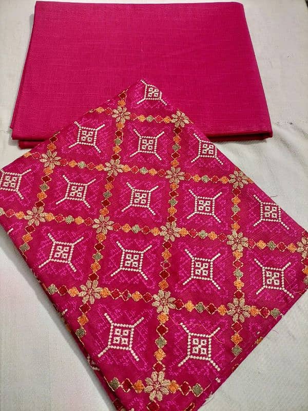 Khaddar and Karandi embroidered 2pc suits 3