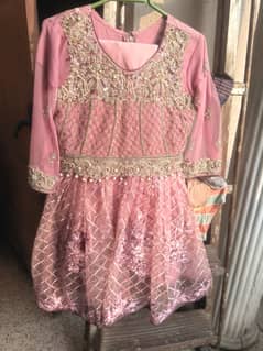 Designer's Peplum Dress with Silk Sharara & Net Dupatta