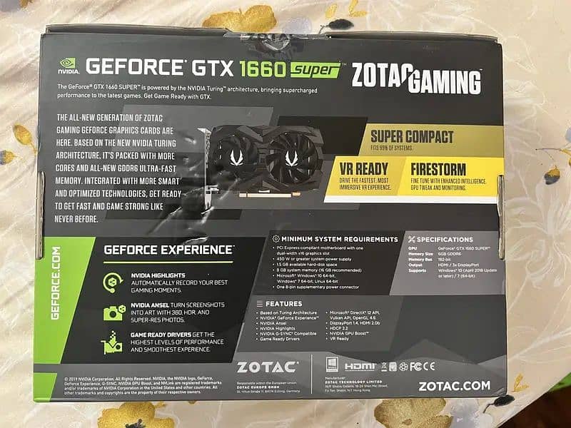 Nvidia Zotac Gtx 1660 Super 6GB DDR6 3