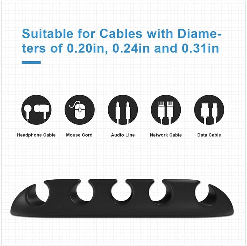 Silicone Cable Organizer, Desktop Cable Management Clips, Wire Holder 2