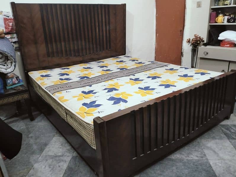 Best condition King size bed with mattress and side tables 0