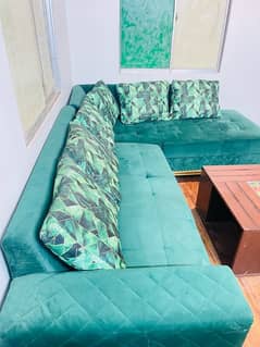 L Shape Sofa Set *Green Color*