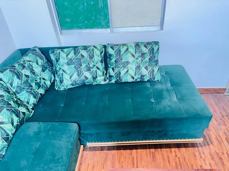 L Shape Sofa Set *Green Color* 1