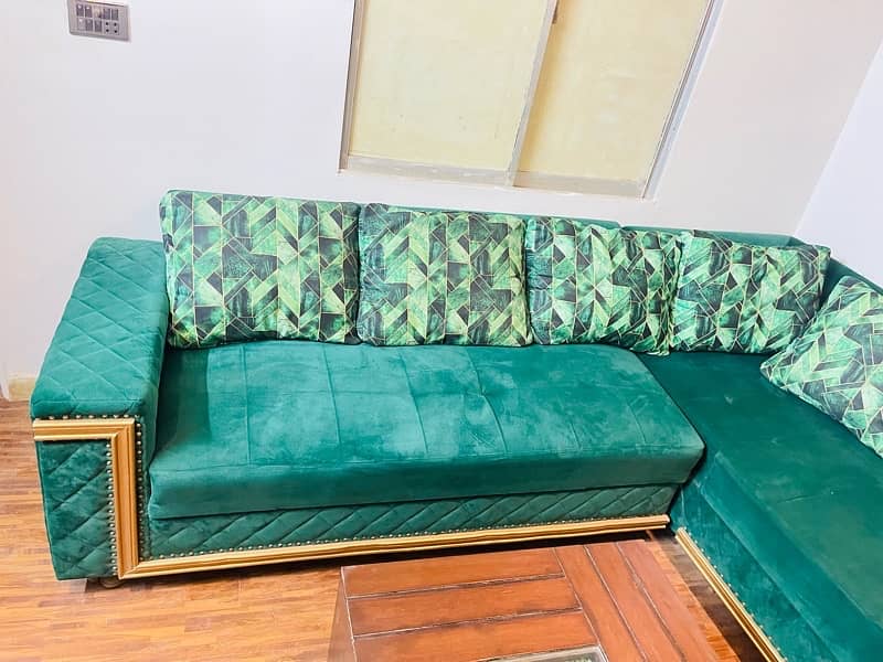 L Shape Sofa Set *Green Color* 2