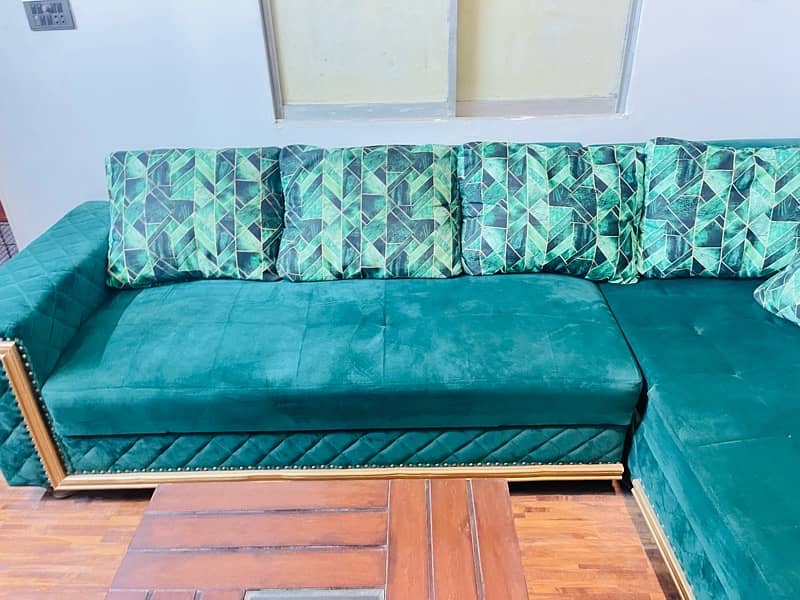 L Shape Sofa Set *Green Color* 3