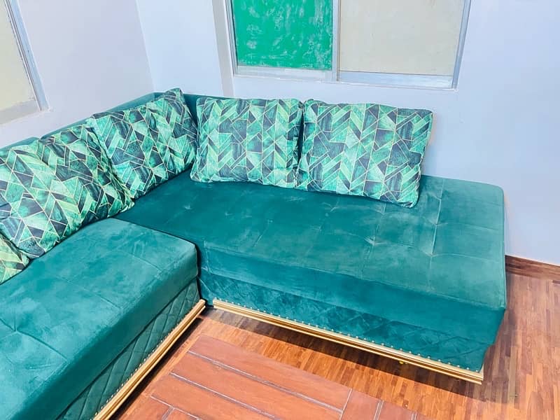 L Shape Sofa Set *Green Color* 6