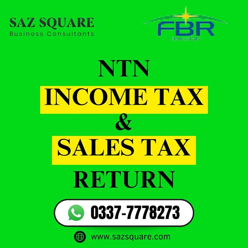 Sales Tax, Income Tax Return, Tax Consultant, FBR, Filer, PSEB, PSW 0