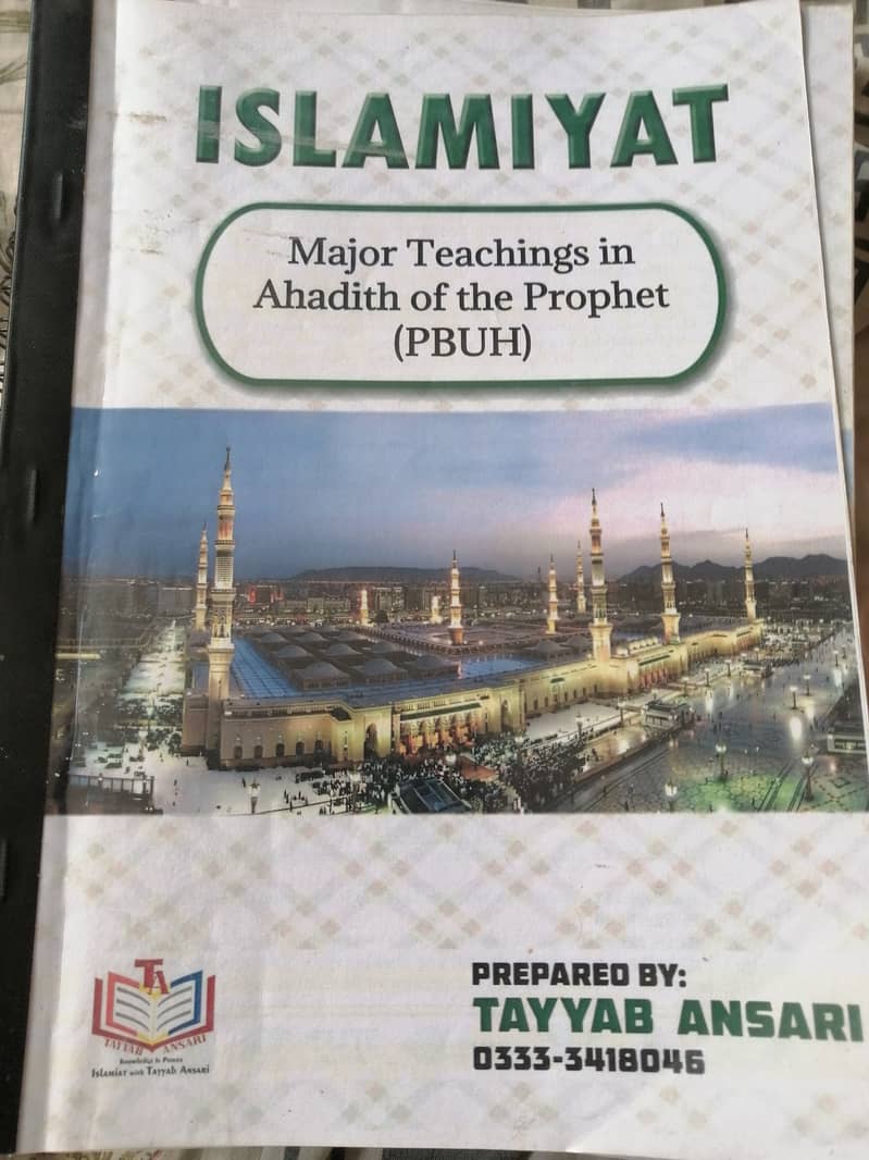 O Levels Islamiat Tayyab Ansari Notes, Workbooks 5