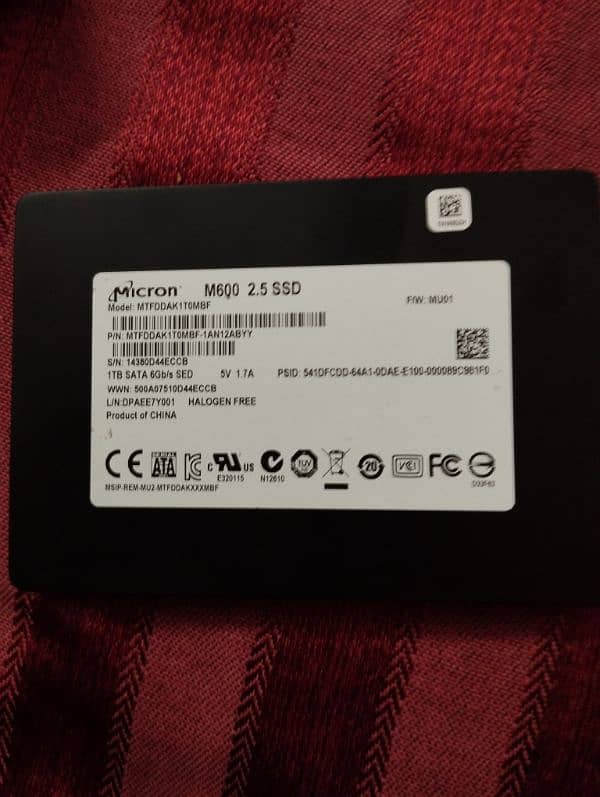 1 TB, 2 TB Western Digital (WD black caviar) and SSD 1