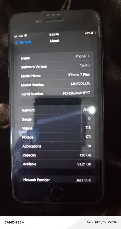 I phone 7 plus pta approved 128 gb 0