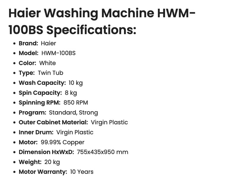 Haier Washing Machine - Condition 9/10 6