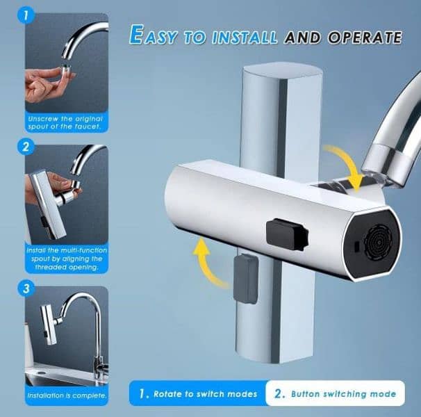 Multifunctional Kitchen Sink Waterfall Faucet Pressurized Shower 3