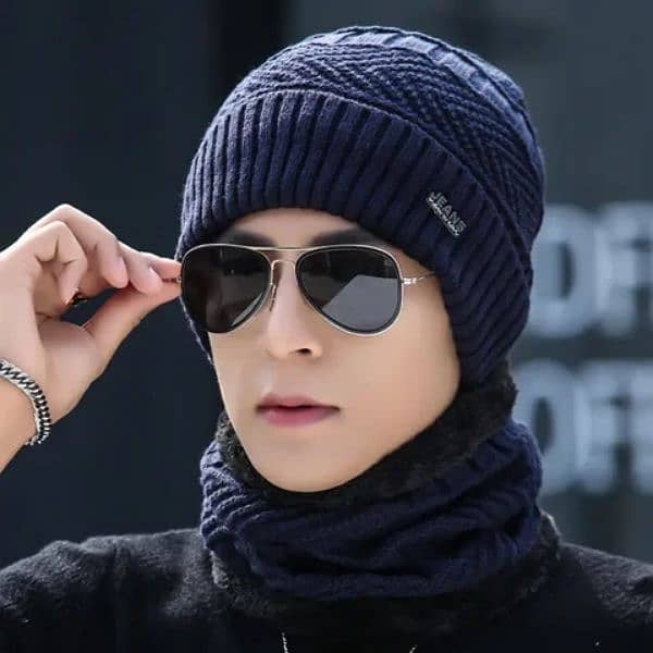 2 Piece Winter Wool Cap + Neck Warmer 5