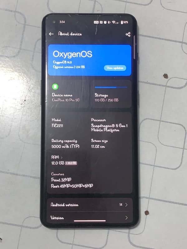 One Plus 10 pro,Pta Approved,12/256gb 1