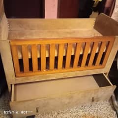 wooden baby cot