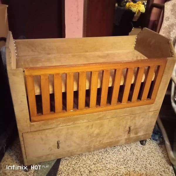 wooden baby cot 2